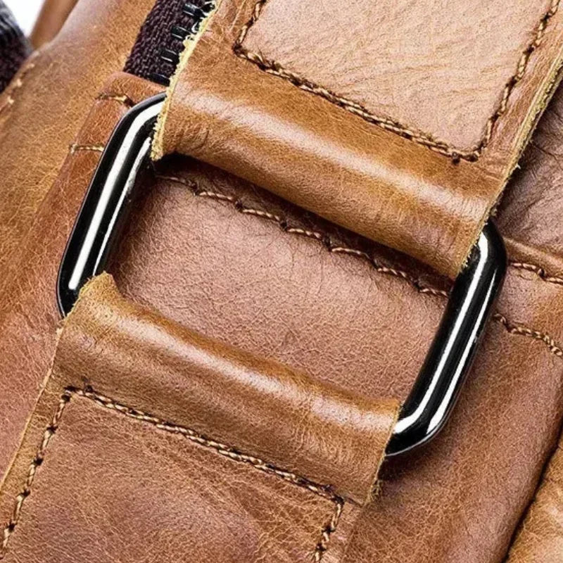 Men’s Leather Crossbody Bag – Small Multi-Pocket Everyday Carry