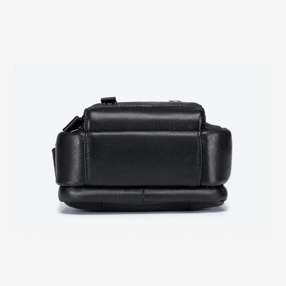 Men’s Leather Crossbody Bag – Small Multi-Pocket Everyday Carry