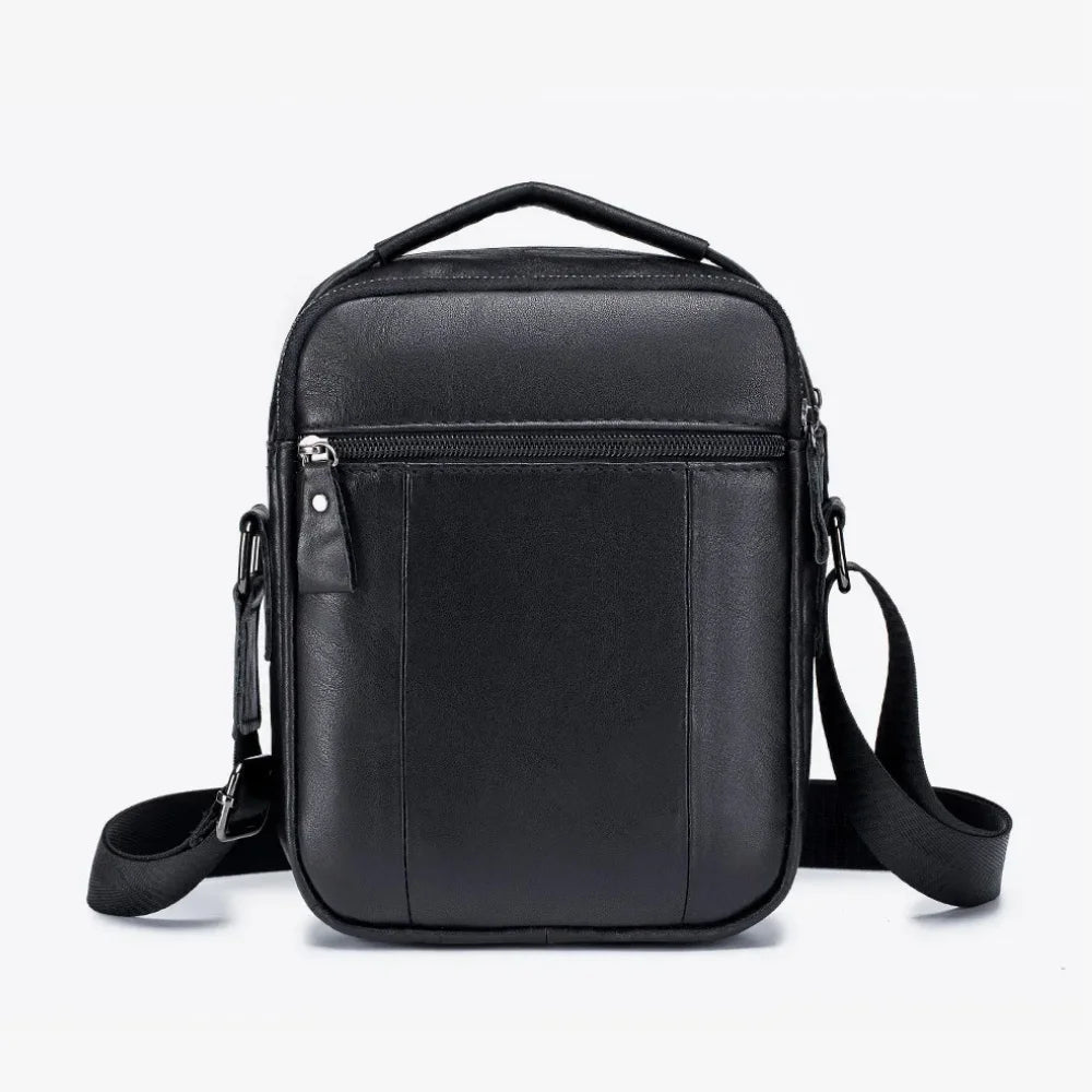Men’s Leather Crossbody Bag – Small Multi-Pocket Everyday Carry