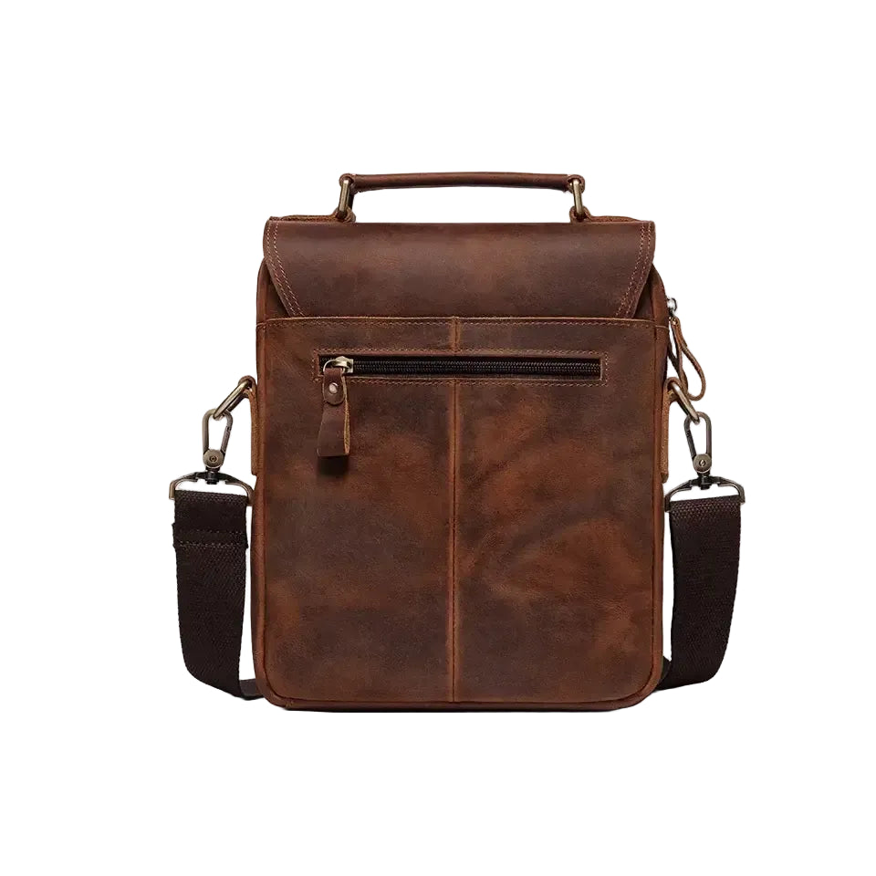 Men’s Leather Crossbody Bag – Vintage Flap Everyday Carry