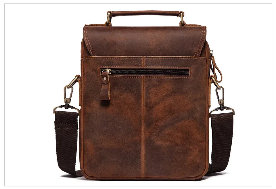 Men’s Leather Crossbody Bag – Vintage Flap Everyday Carry