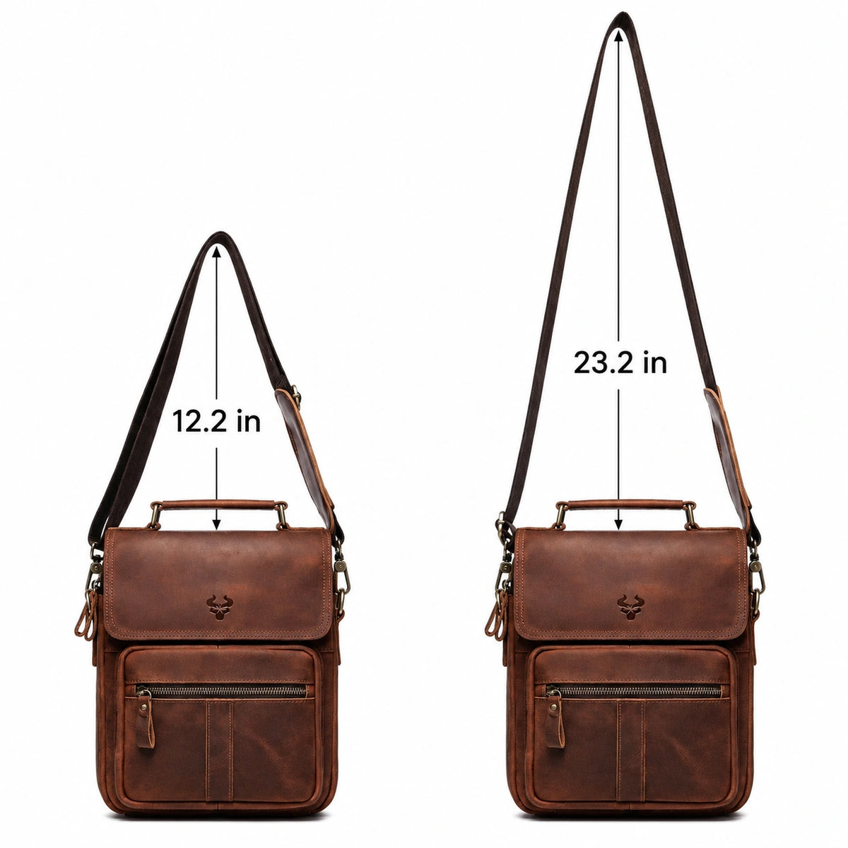 Men’s Leather Crossbody Bag – Vintage Flap Everyday Carry