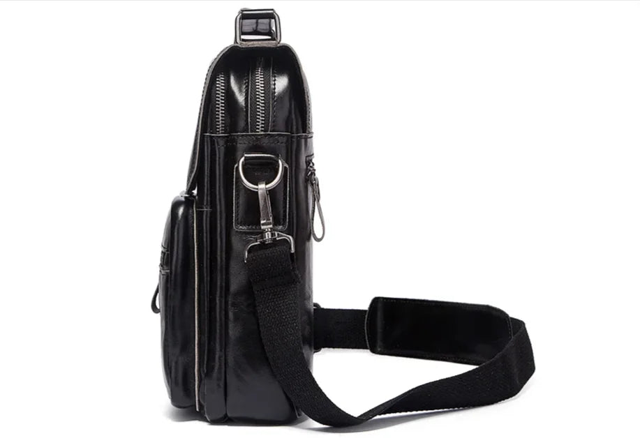 Men’s Leather Crossbody Bag – Vintage Flap Everyday Carry