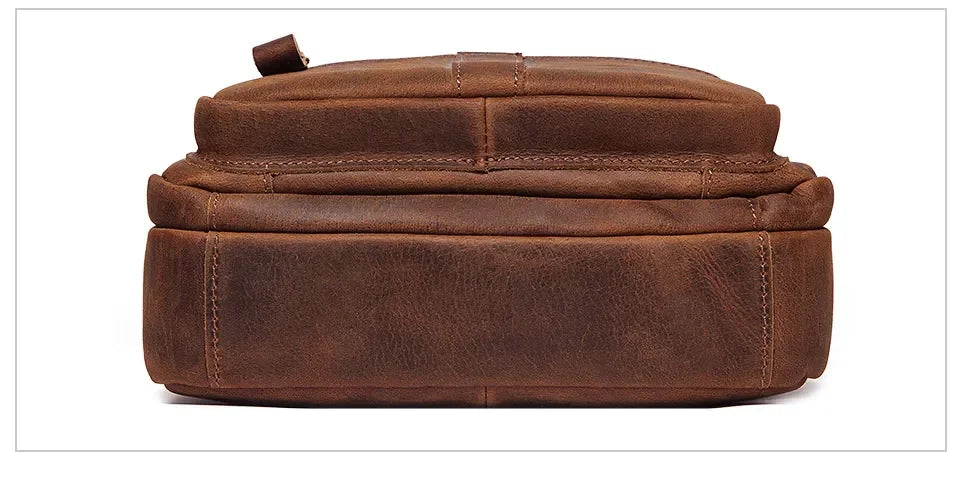 Men’s Leather Crossbody Bag – Vintage Flap Everyday Carry