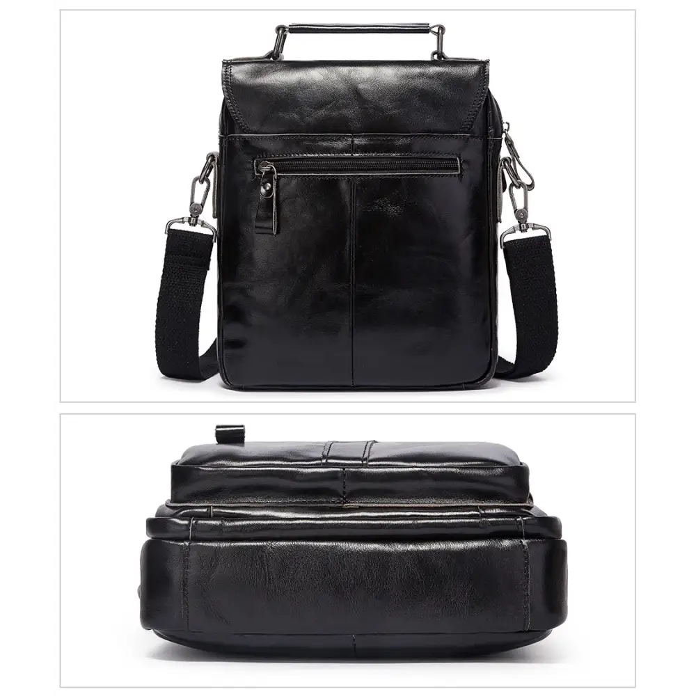 Men’s Leather Crossbody Bag – Vintage Flap Everyday Carry