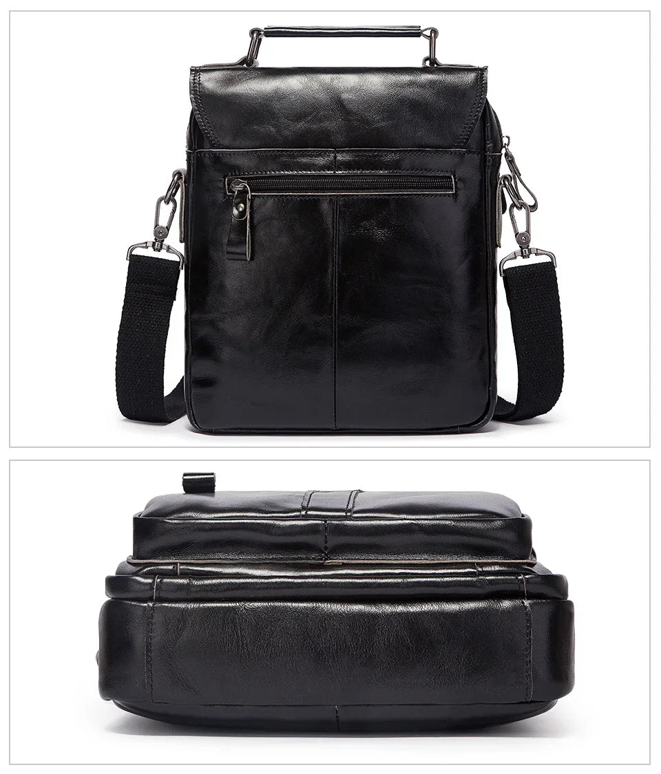 Men’s Leather Crossbody Bag – Vintage Flap Everyday Carry