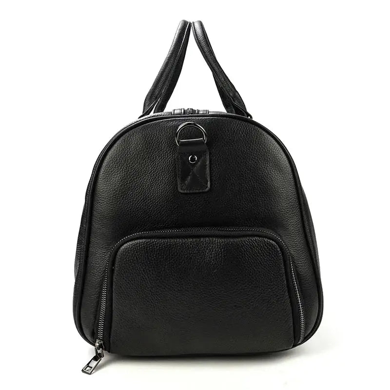 Men’s Leather Duffel Bag – Large Capacity with Shoe Compartment