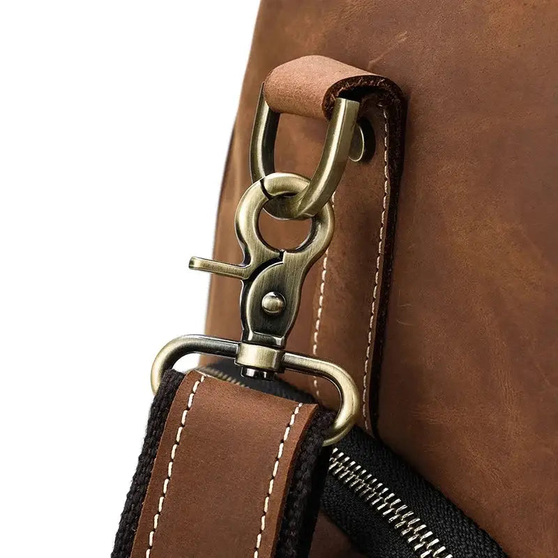 Men’s Leather Duffel Bag – Large Capacity with Shoe Compartment