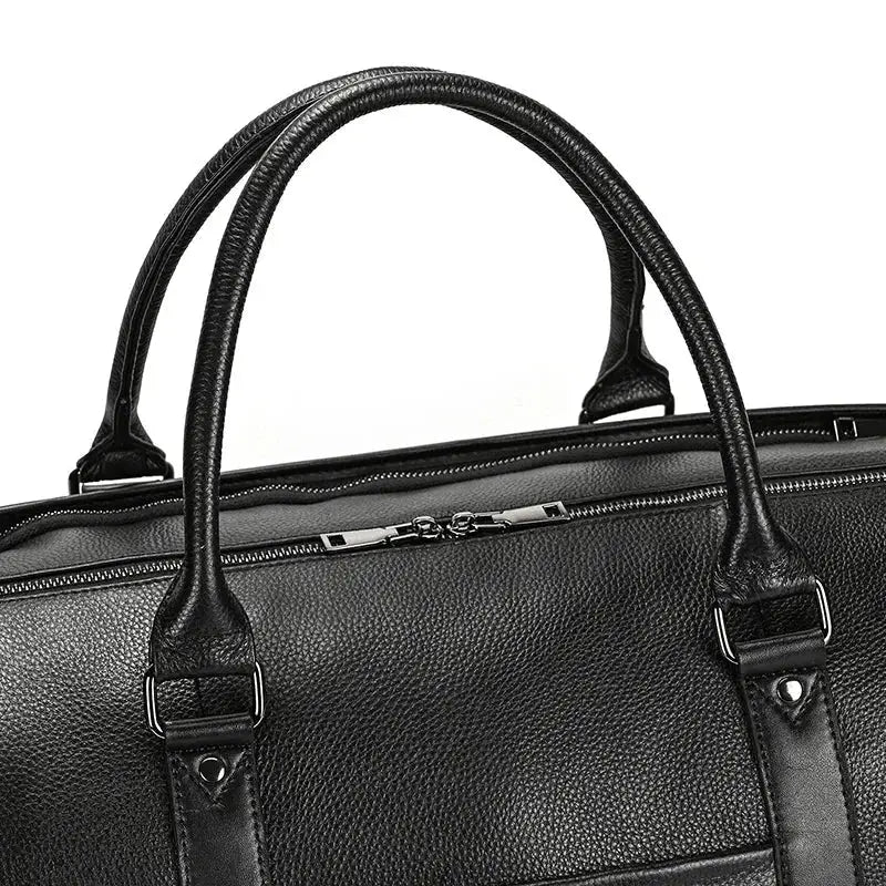 Men’s Leather Duffel Bag – Large Capacity with Shoe Compartment