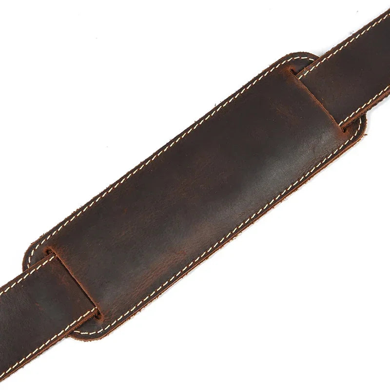 Men’s Leather Duffle Bag - Detachable Shoulder Strap