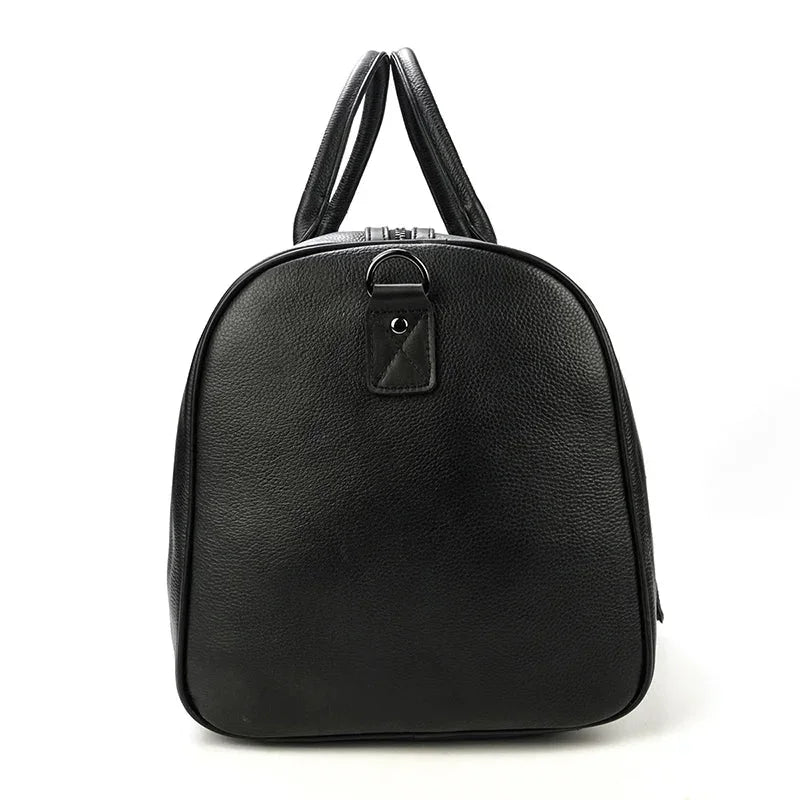 Men’s Leather Duffle Bag – Large Capacity with Shoe Compartment