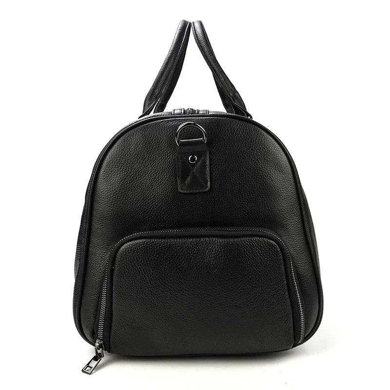 Men’s Leather Duffle Bag – Large Capacity with Shoe Compartment