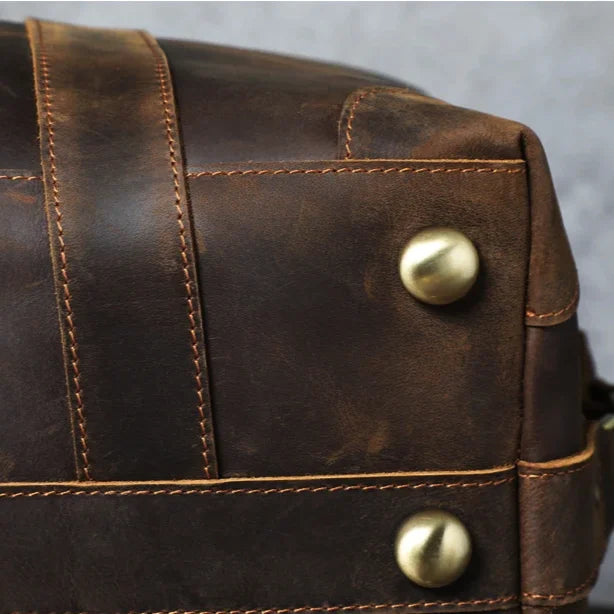 Men’s Leather Duffle Bag – Large Weekend Travel Bag