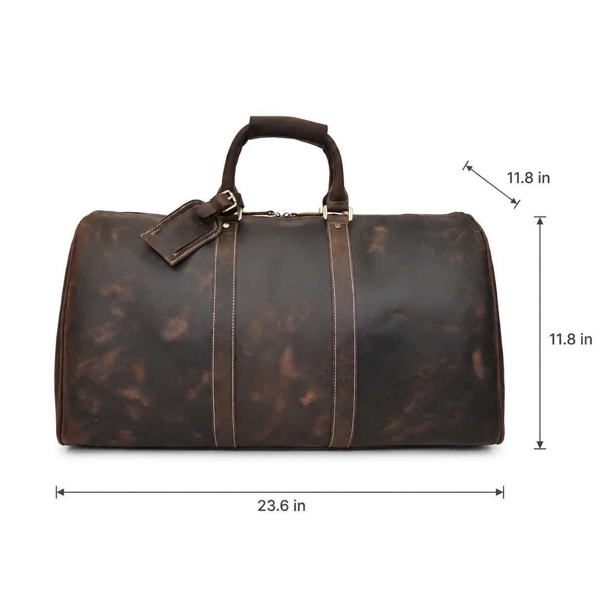 Men’s Leather Duffle Bag - Vintage 24-Inch Weekender