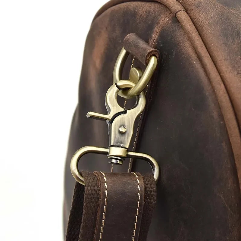 Men’s Leather Duffle Bag - Vintage 24-Inch Weekender