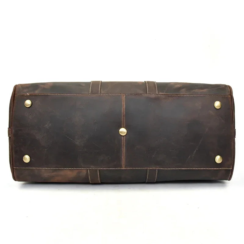 Men’s Leather Duffle Bag - Vintage 24-Inch Weekender