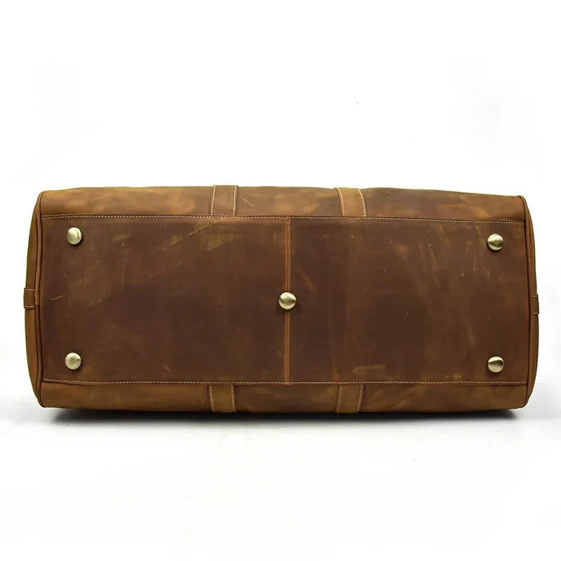 Men’s Leather Duffle Bag - Vintage 24-Inch Weekender
