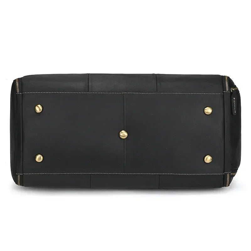 Men’s Leather Garment Duffle Bag – Full-Open Suit & Shoe Travel Bag