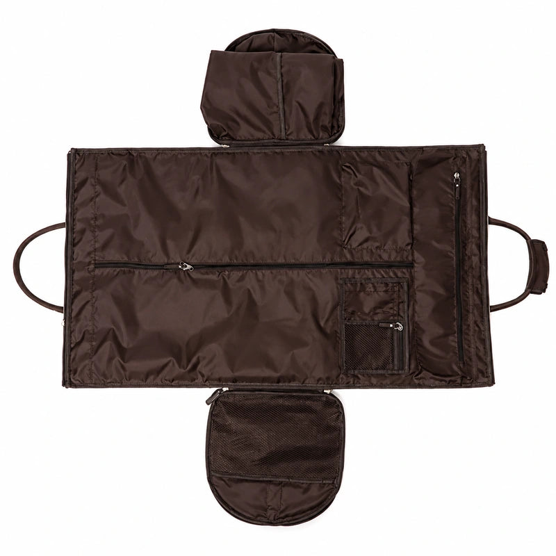 Men’s Leather Garment Duffle Bag – Full-Open Suit & Shoe Travel Bag