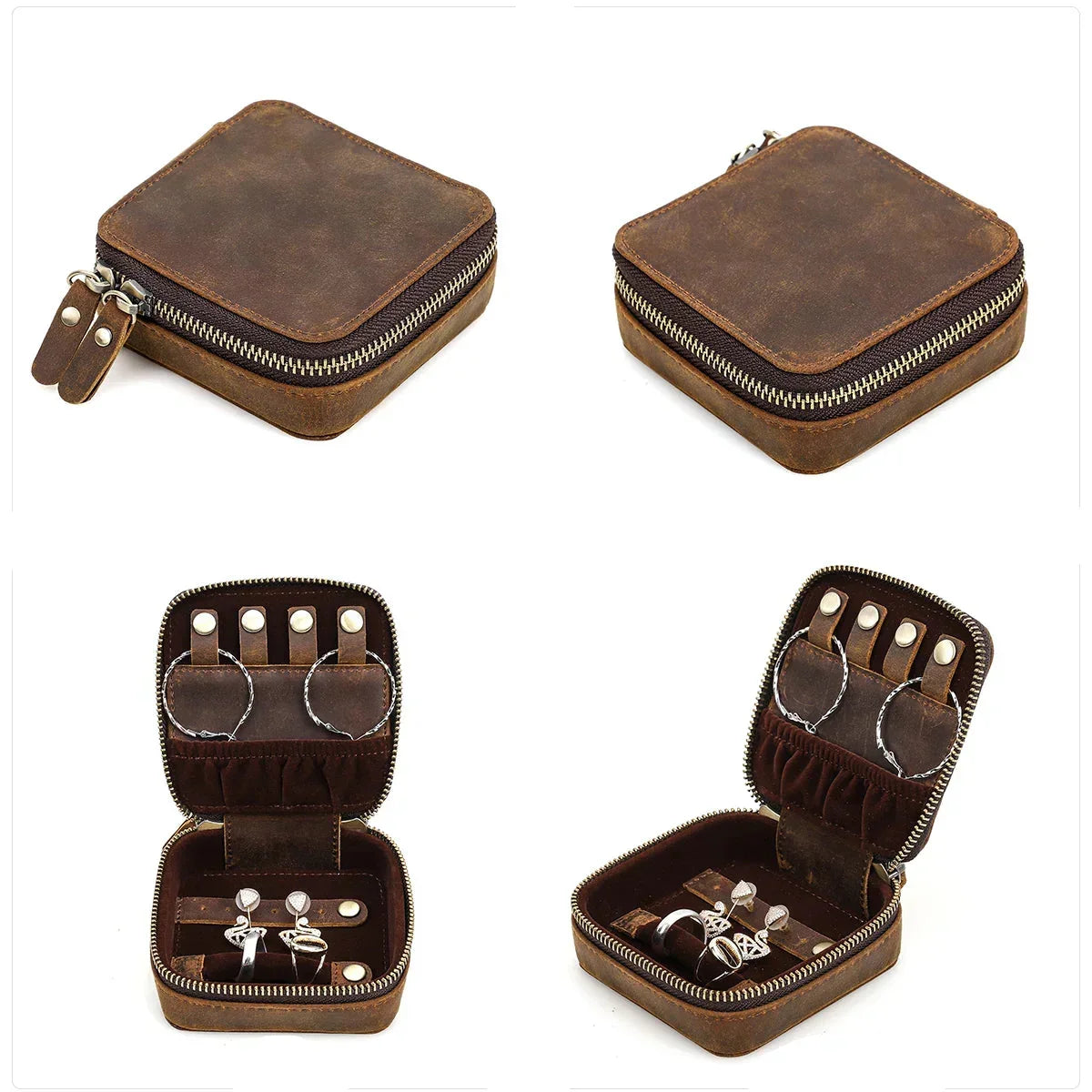 Men’s Leather Jewelry Box - Watch & Cufflink Case