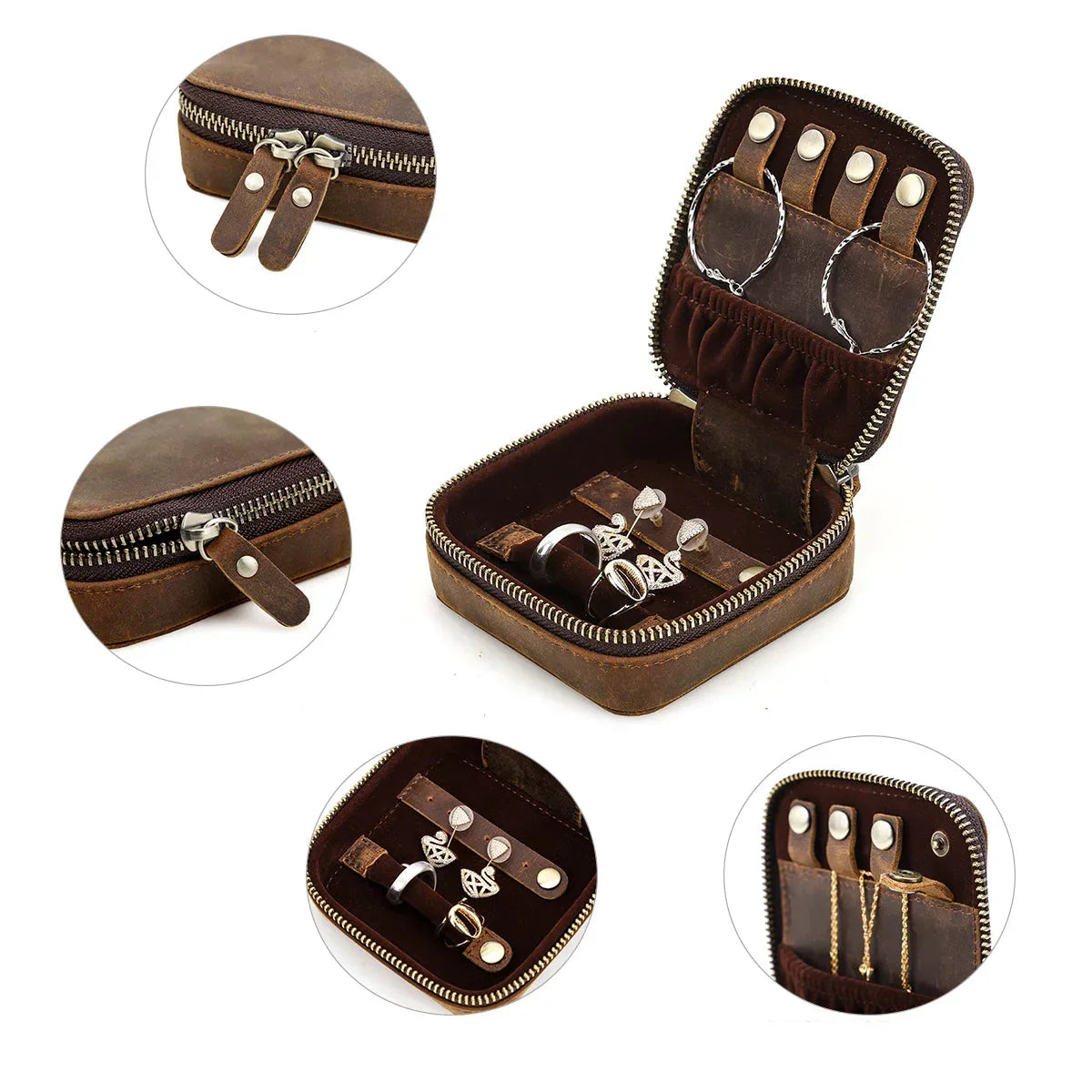 Men’s Leather Jewelry Box - Watch & Cufflink Case