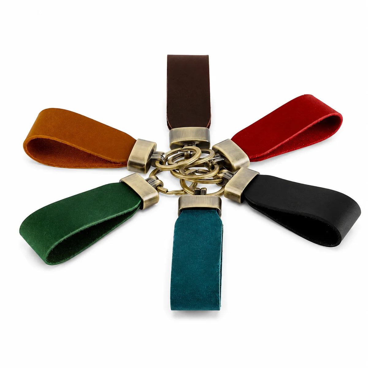 Men’s Leather Key Fob Holder - Swivel Clip Wristlet