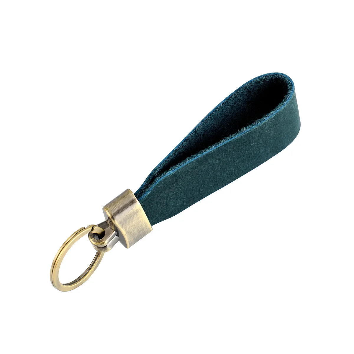 Men’s Leather Key Fob Holder - Swivel Clip Wristlet