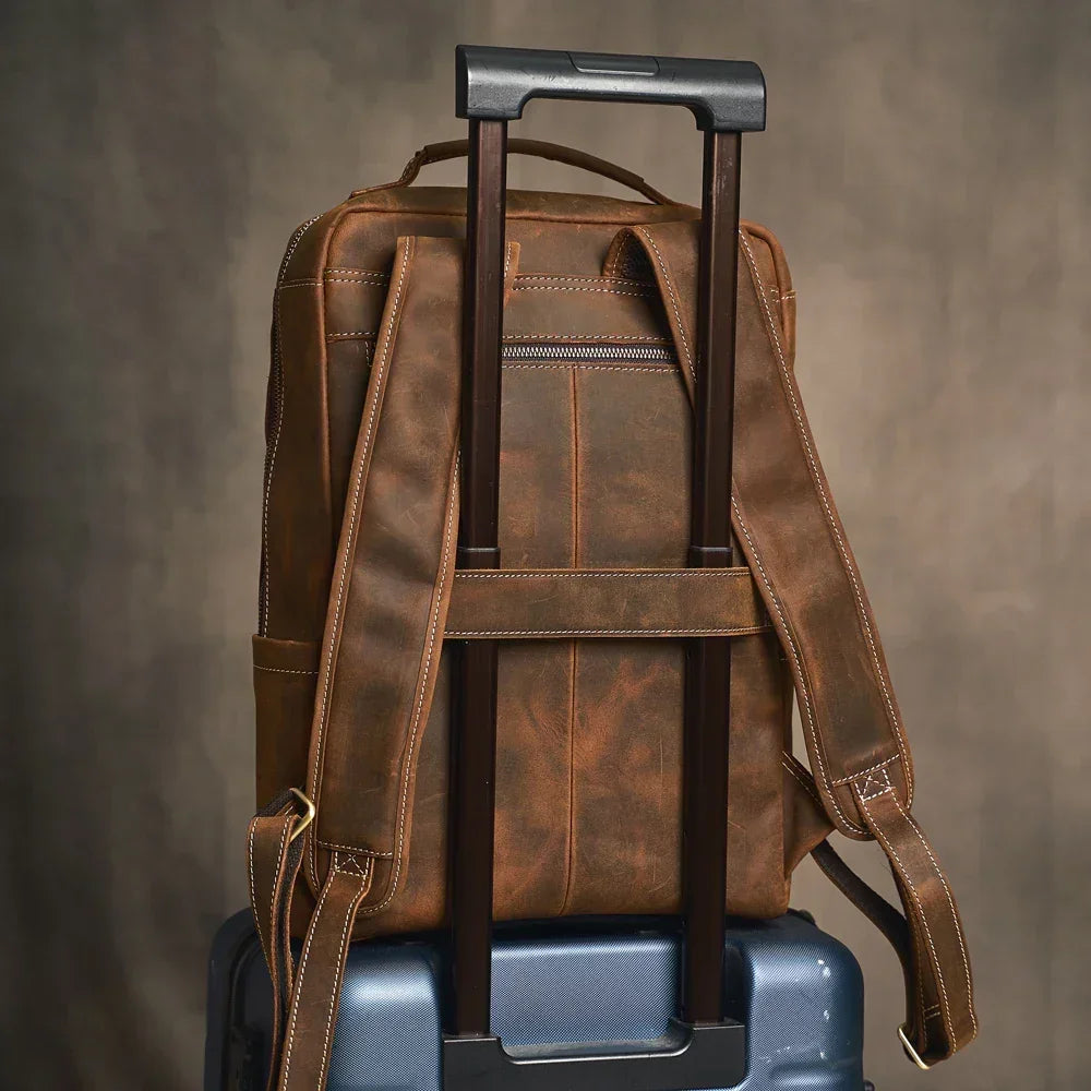 Men’s Leather Laptop Backpack – 15.6’’ Work Bag