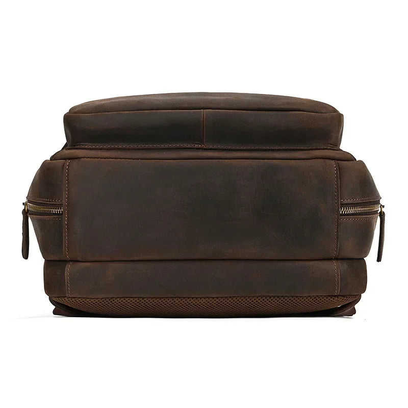 Men’s Leather Laptop Backpack – Large Capacity Work & Travel Bag