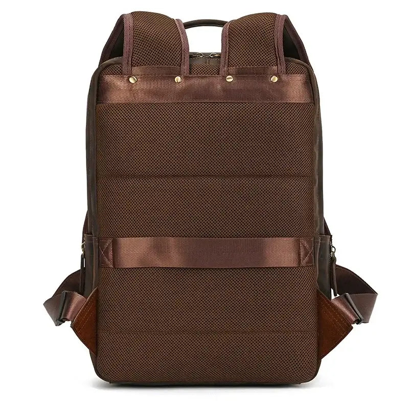 Men’s Leather Laptop Backpack – Large Capacity Work & Travel Bag