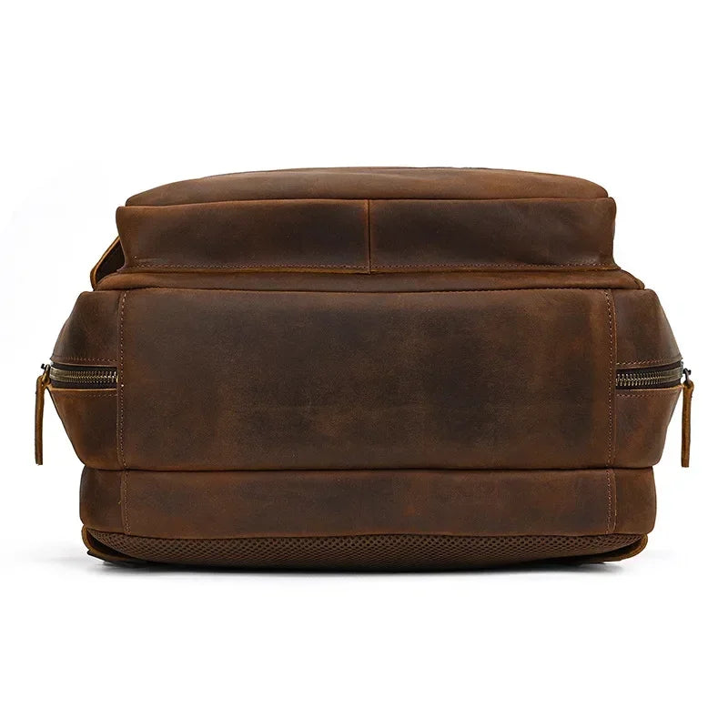 Men’s Leather Laptop Backpack – Large Capacity Work & Travel Bag