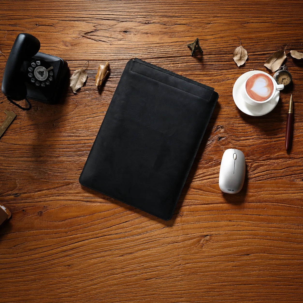 Men’s Leather Laptop Sleeve - 12-14 Inch Envelope Case
