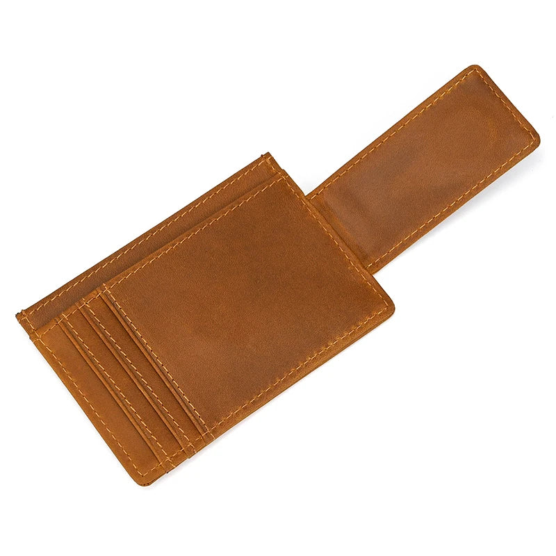 Brown leather wallet on a white background
