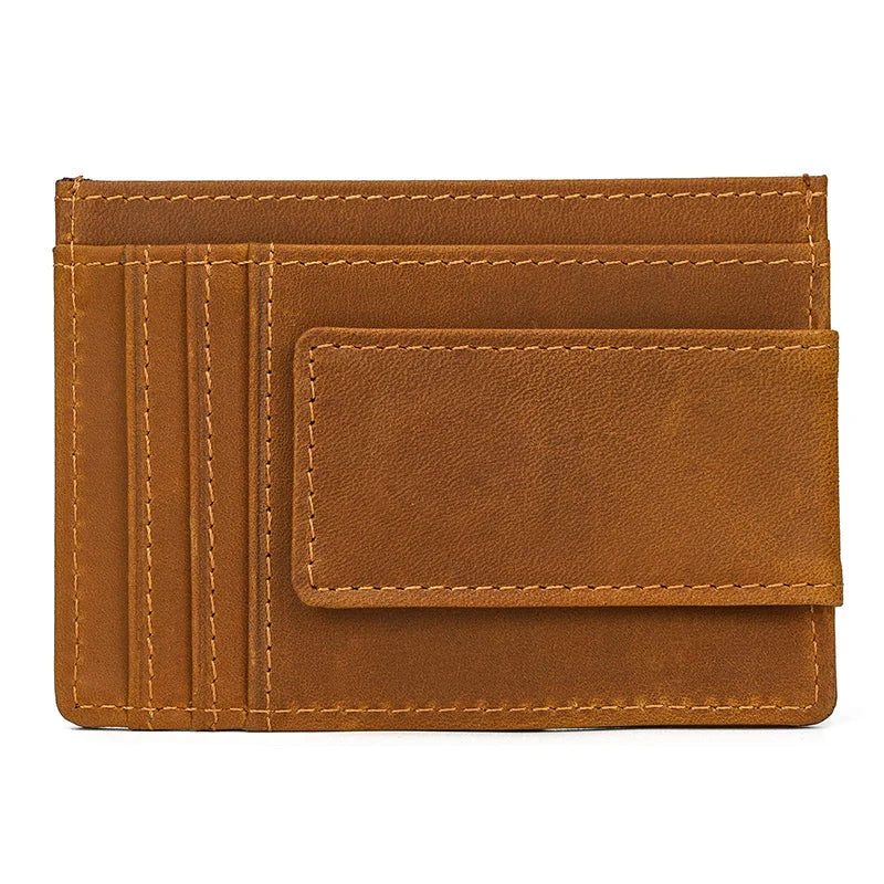 Brown leather wallet on a white background