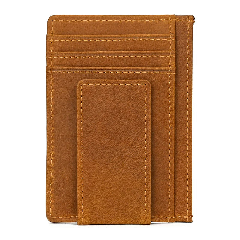 Brown leather wallet on a white background