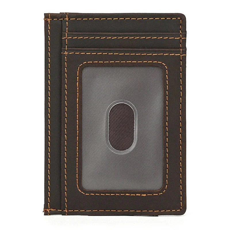 Men’s Leather Money Clip Wallet – Slim Front Pocket Carry
