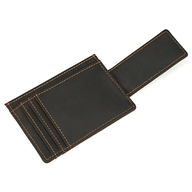 Men’s Leather Money Clip Wallet – Slim Front Pocket Carry