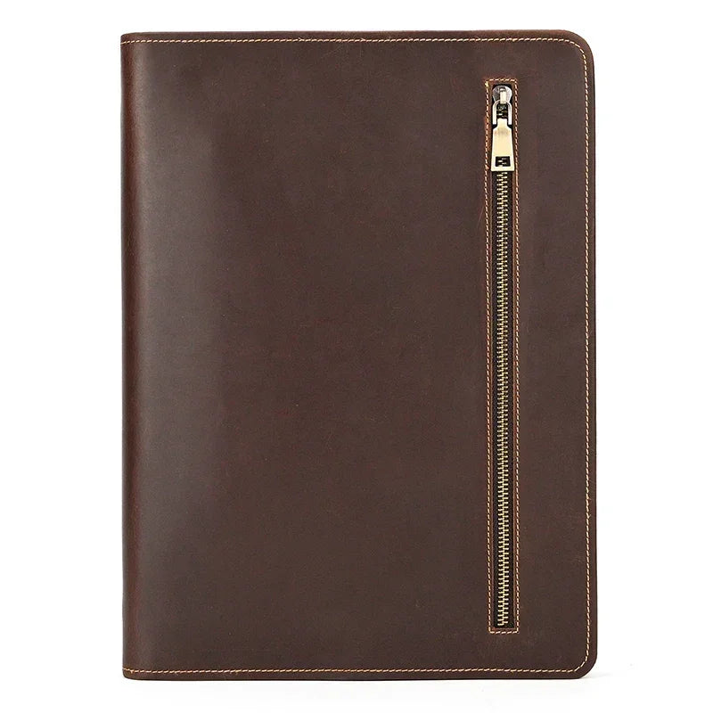 Men’s Leather Padfolio - Zip Around 3-Ring Binder