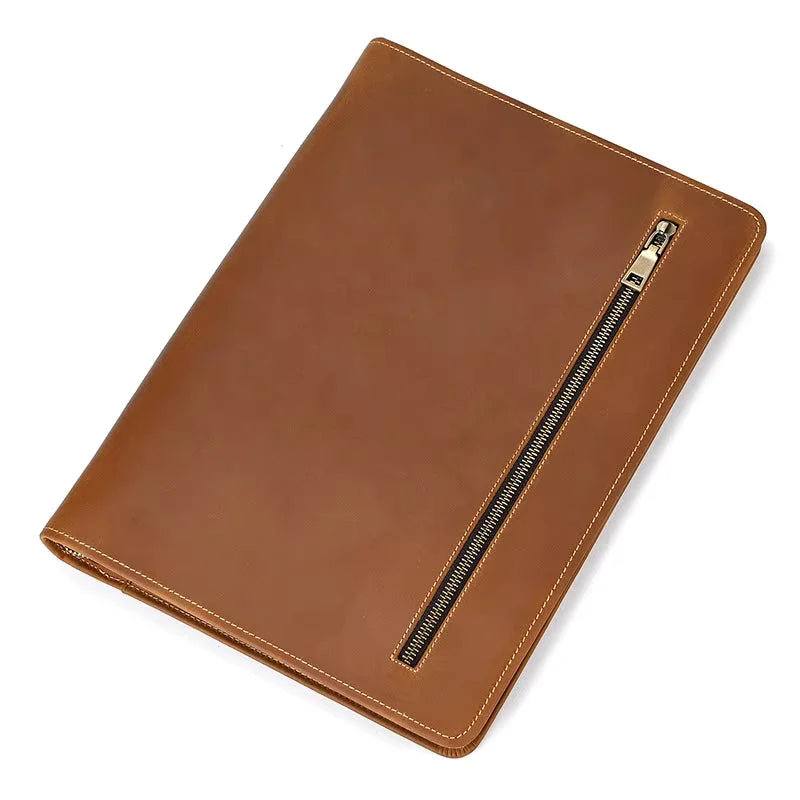 Men’s Leather Padfolio - Zippered Business Organizer