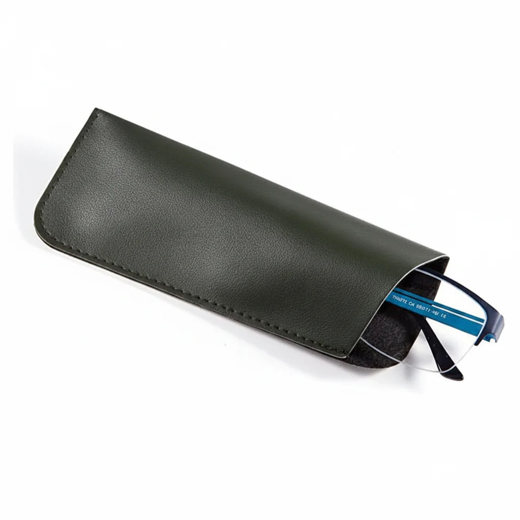 Men’s Leather Glasses Case – Crazy Horse Roll-Up Pouch