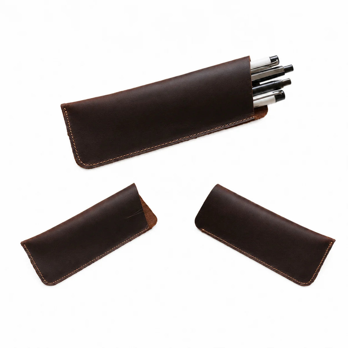 Men’s Leather Glasses Case – Crazy Horse Roll-Up Pouch