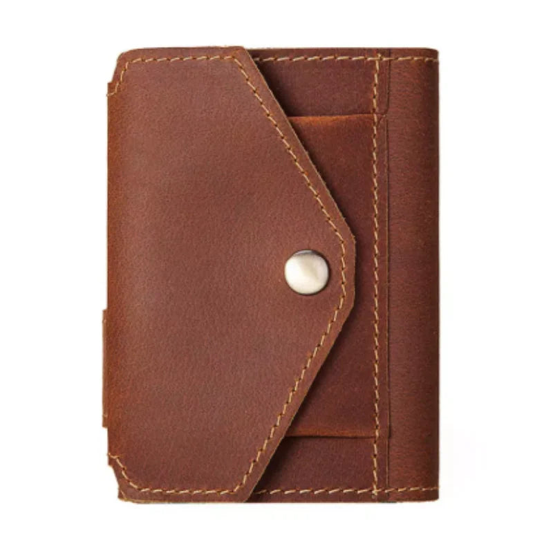 Men’s Leather RFID Card Holder – Pop-Up Wallet with Money Clip