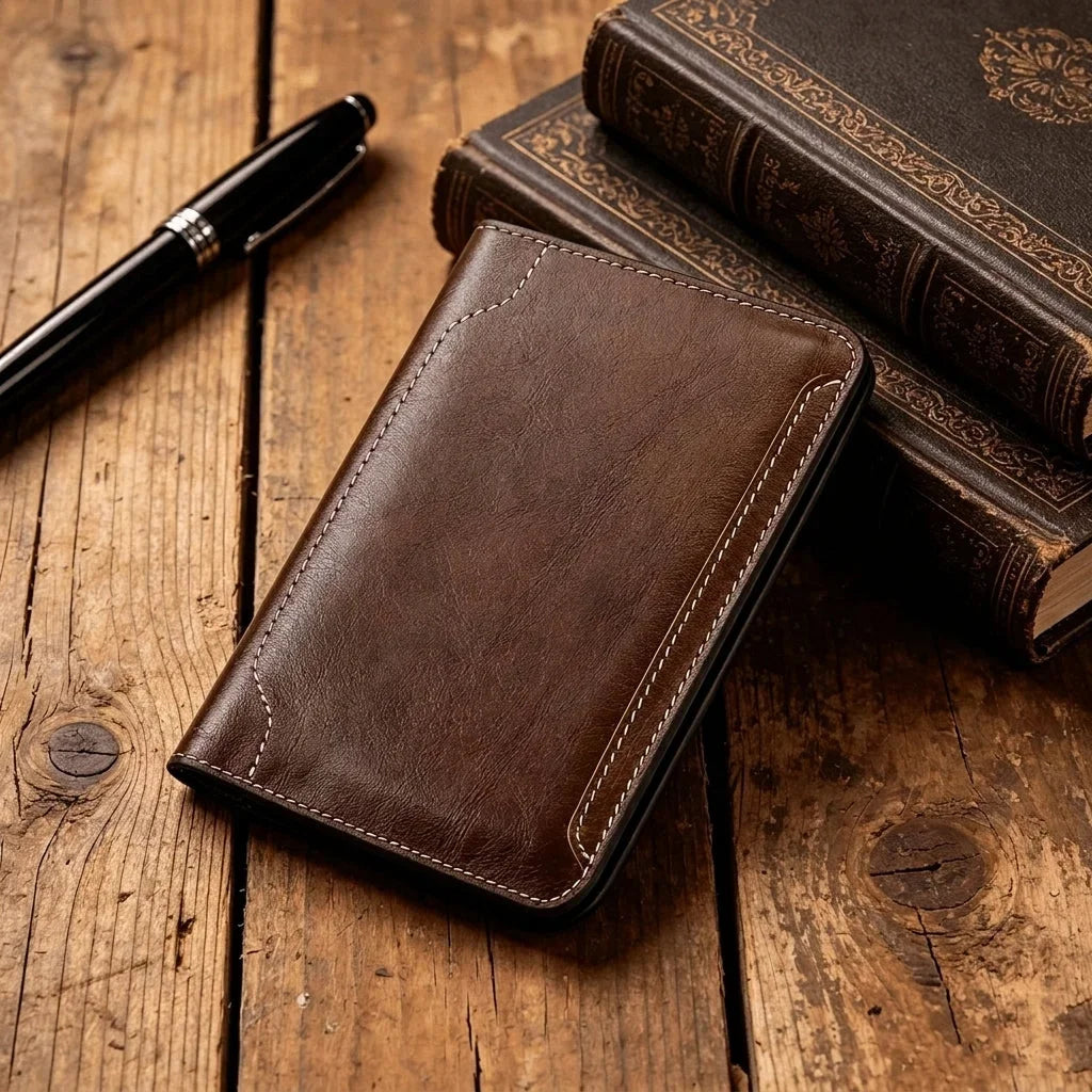 Men’s Leather RFID Passport Holder - Card & Boarding Pass Slots