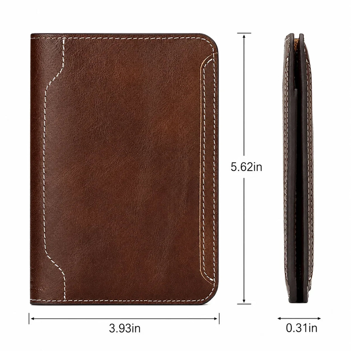 Men’s Leather RFID Passport Holder - Card & Boarding Pass Slots