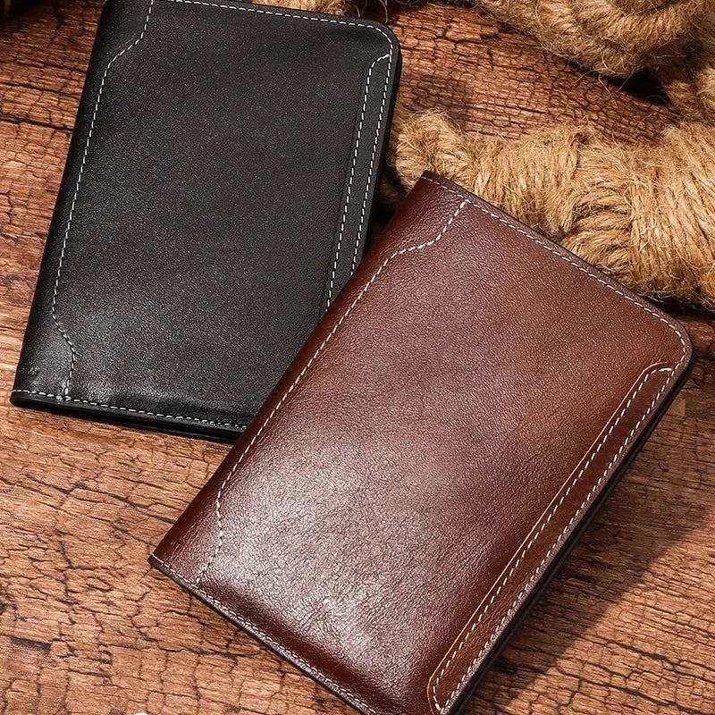 Men’s Leather RFID Passport Holder - Card & Boarding Pass Slots
