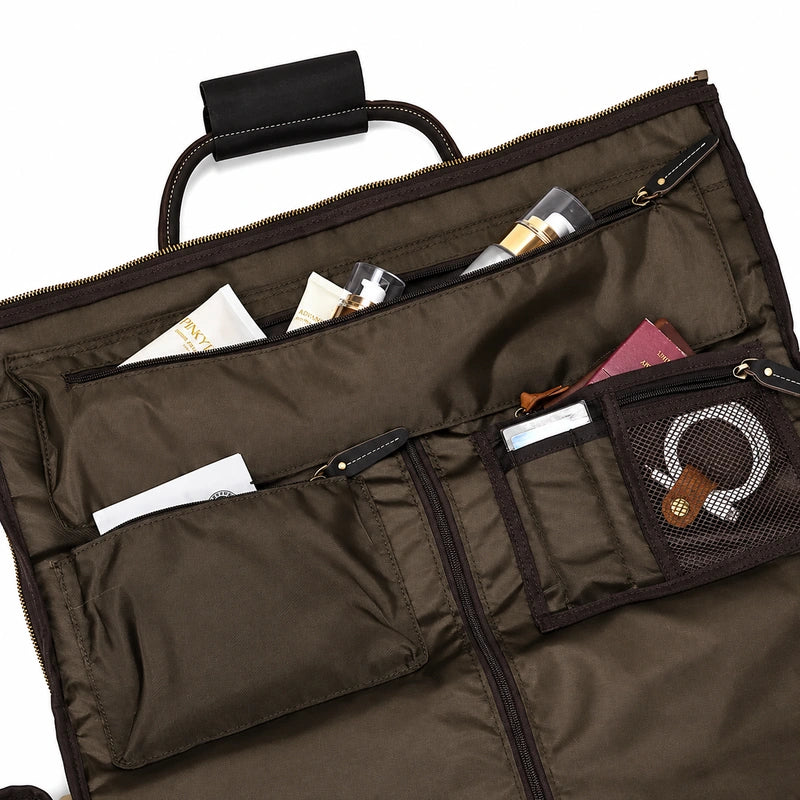 Men’s Leather Rolling Duffle Bag – Wheeled Weekender Travel Bag