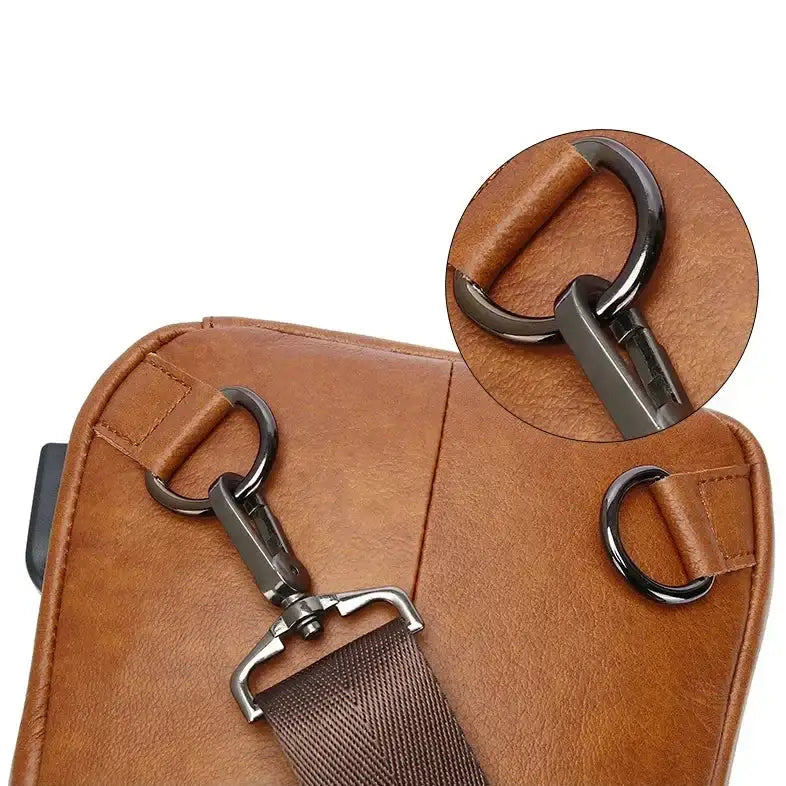 Men’s Leather Sling Bag – Compact Crossbody Everyday Carry