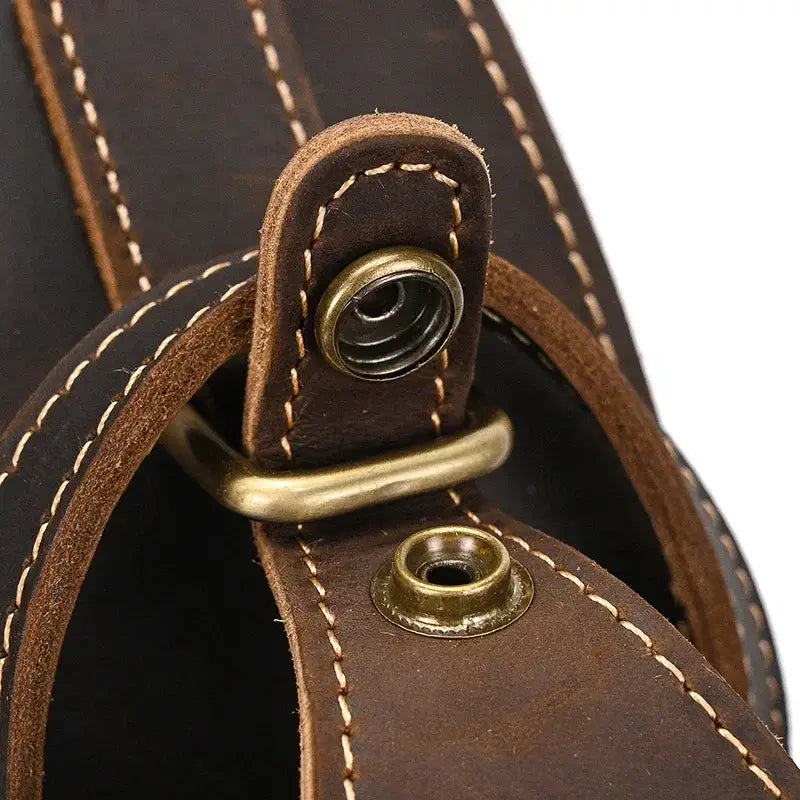 Men’s Leather Sling Bag – Crazy Horse Crossbody Chest Bag
