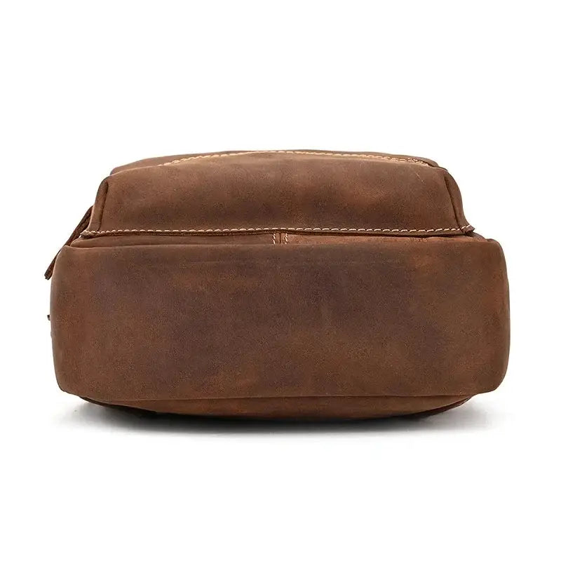 Men’s Leather Sling Bag – Crazy Horse Crossbody Chest Bag