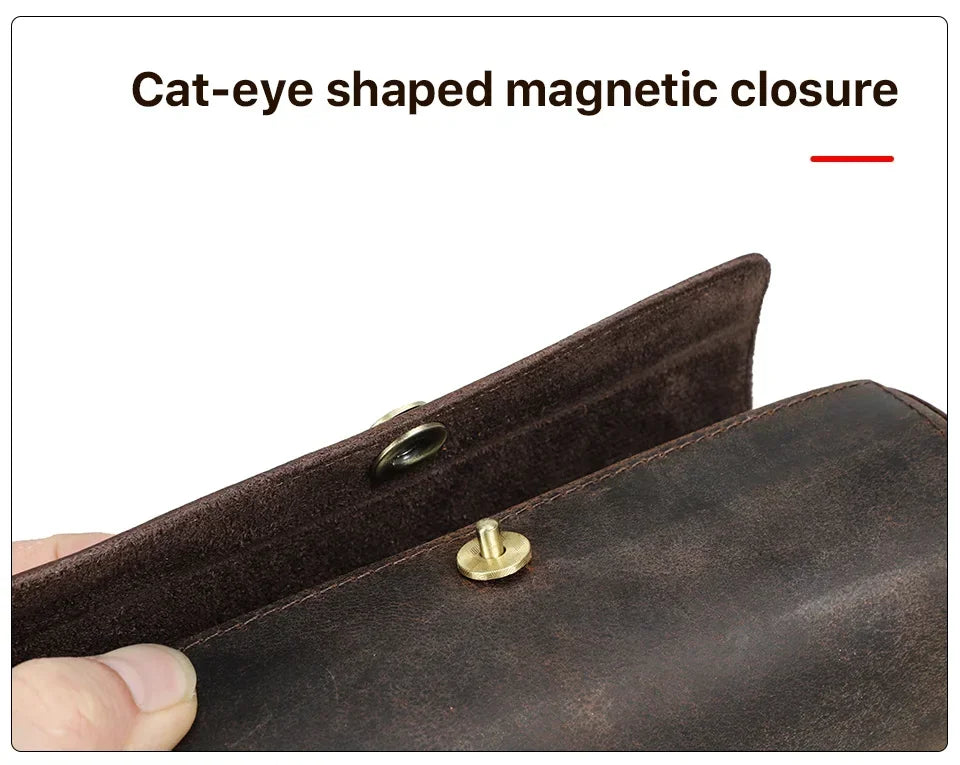 Men’s Leather Tie Case - Nubuck Travel Holder for Rolled Ties